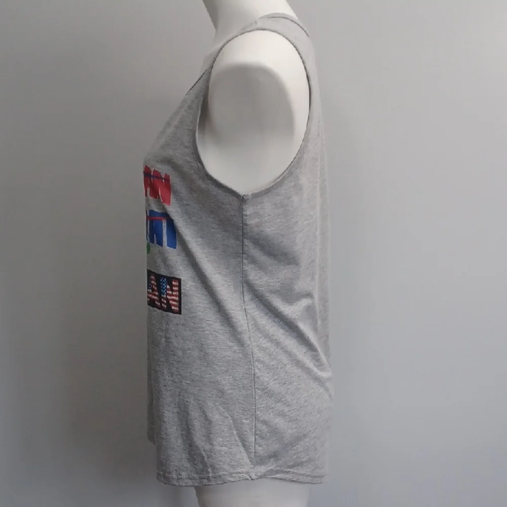 NWT - Medium gray tank American Heritage USA Flag Independent Patriotic July 4th - Picture 4 of 13